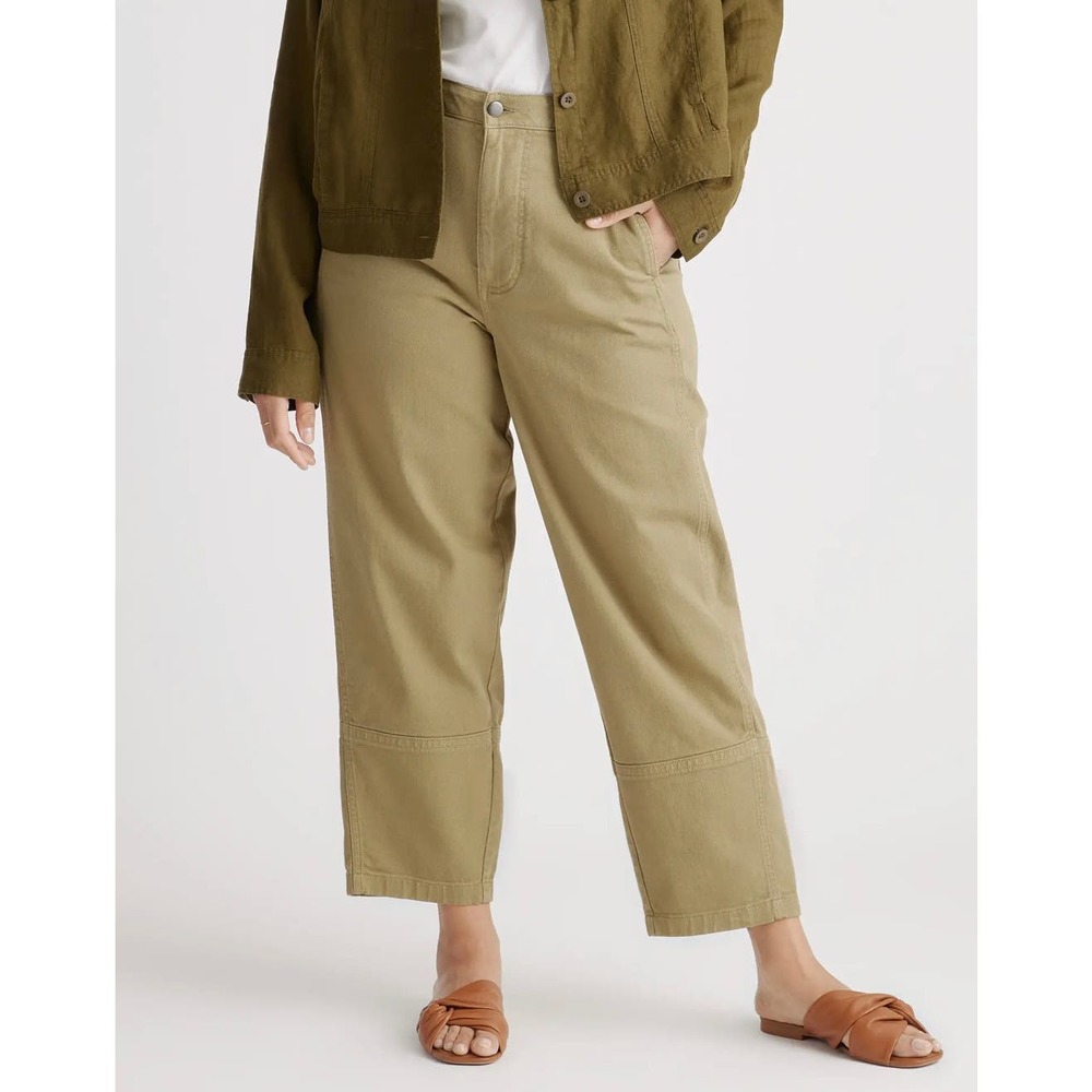 Quince Wide Leg Pants in Olive Green